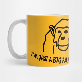 I'm Just A BIG Fan of Monkeys chimpanzee doodle and text Mug